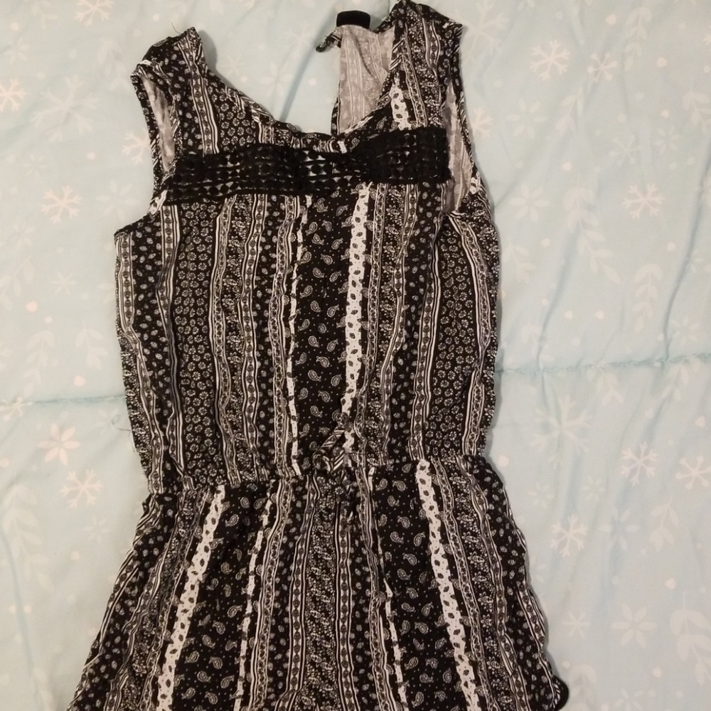 Girls black and white romper